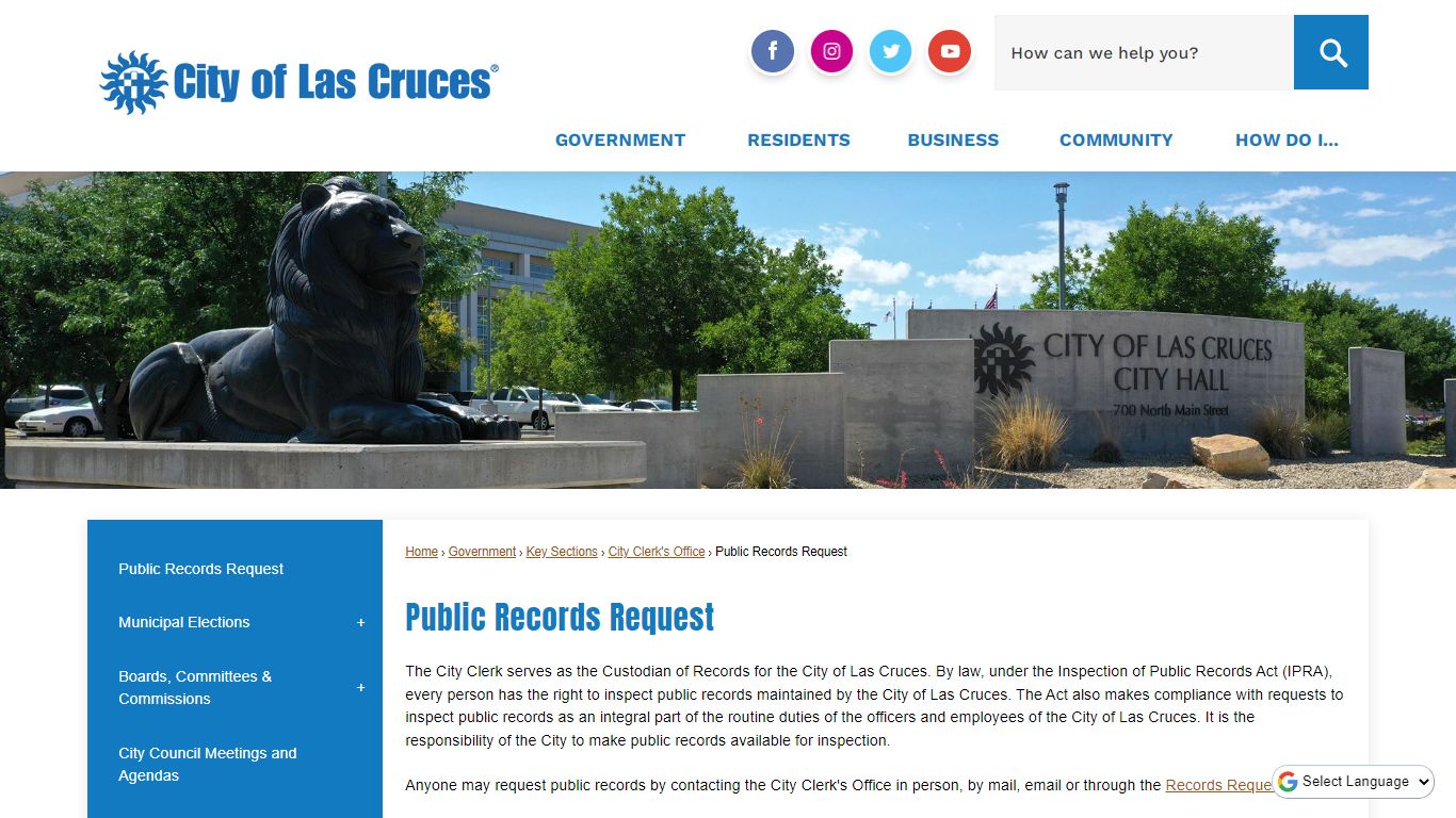 Public Records Request | Las Cruces, NM