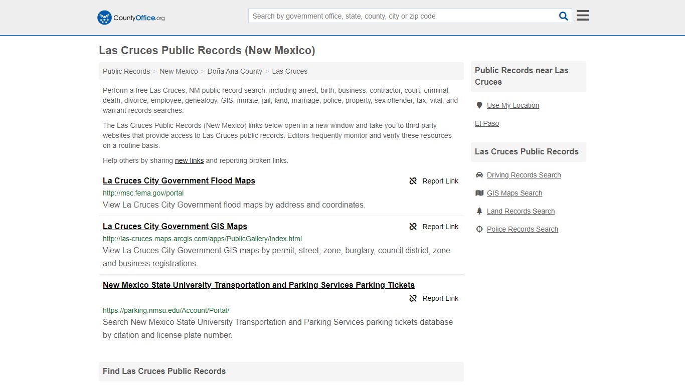 Public Records - Las Cruces, NM (Business, Criminal, GIS ...